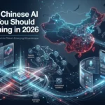 Technology blog banner about Chinese AI models in 2026 featuring a digital China map, futuristic AI visuals, and the title The New Chinese AI Models You Should Be Watching in 2026.